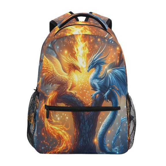 ALAZA Phoenix Ice and Fire Pattern School Backpack Elementary Stylish Bookbag Laptop Bags Travel Daypack
