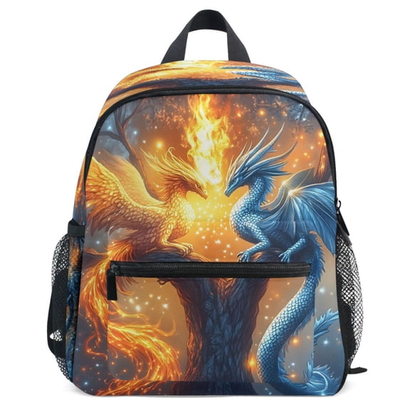 ALAZA Phoenix Ice and Fire Pattern School Backpack Student Bookbag Mini Bag
