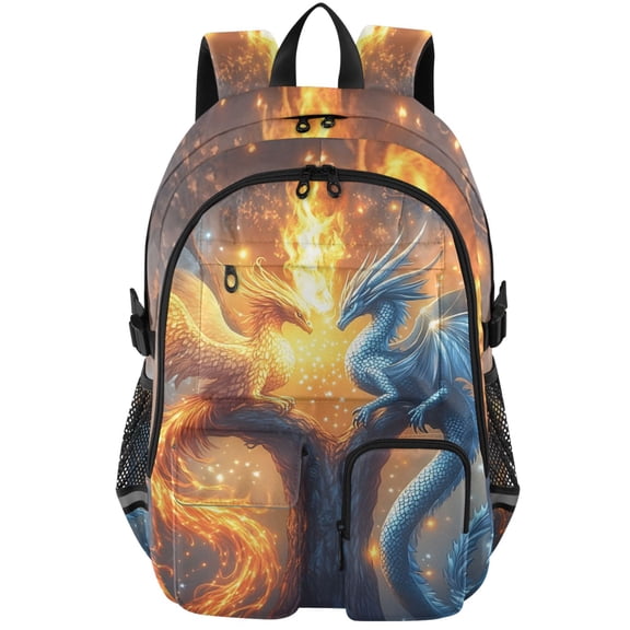 ALAZA Phoenix Ice and Fire Print Student Backpack School Bookbag Large Laptop Daypack Travel Bag