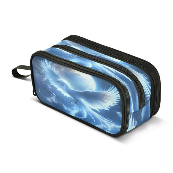 ALAZA Phoenix Pencil Case Bag 3 Compartment Pen Pouch Large Storage Holder Box Organizer