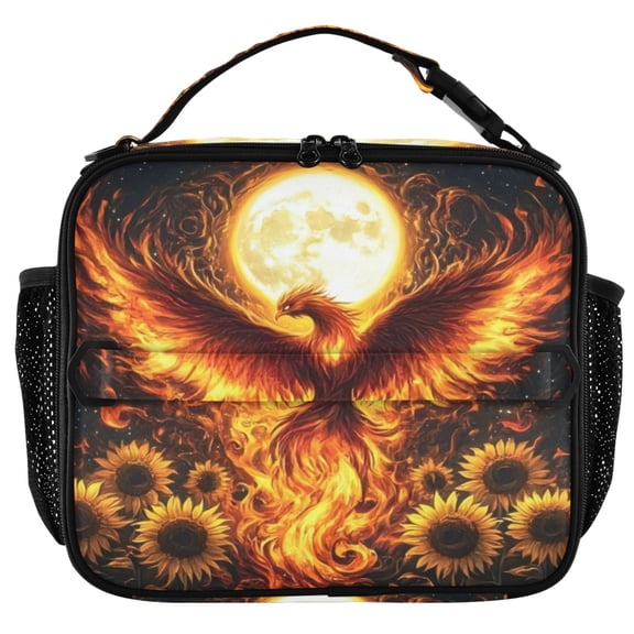 ALAZA Phoenix Sunflower Insulated Lunch Box Lunch Bag Cooler Tote with Shoulder Strap