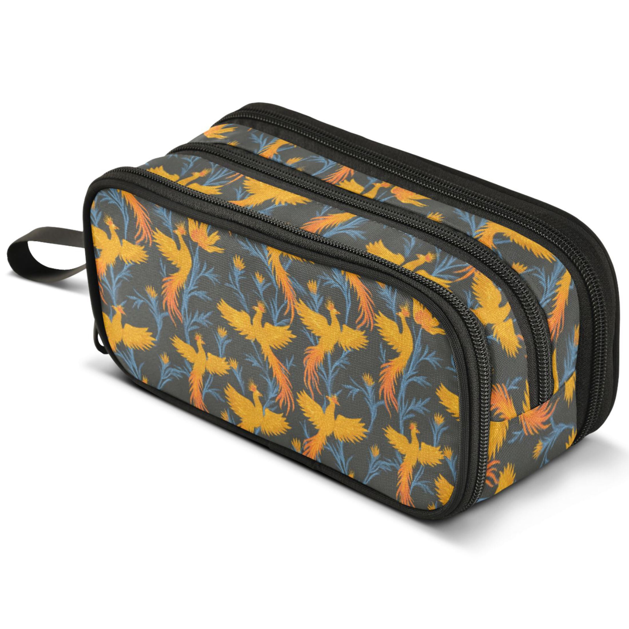ALAZA Phoenix Yellow Pattern Pencil Case Bag Large 3 Compartment Pen ...