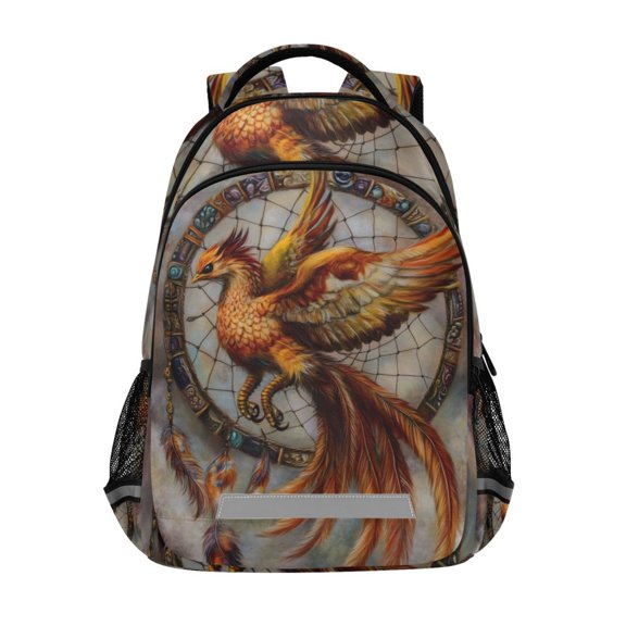 ALAZA Phoenix with Retro Feather Backpack Elementary School Bag Bookbag Travel Rucksack