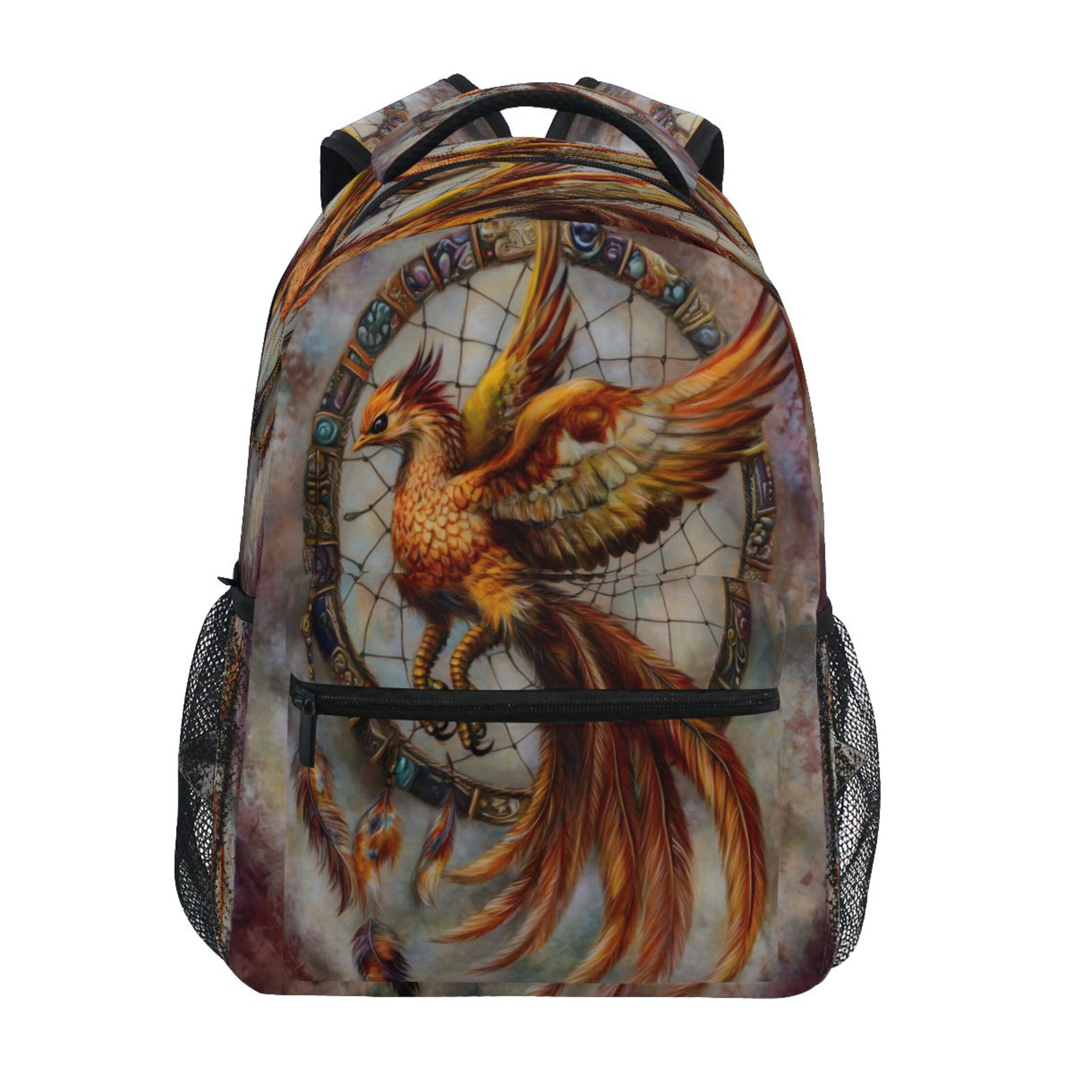 ALAZA Phoenix with Retro Feather Pattern School Backpack Elementary ...