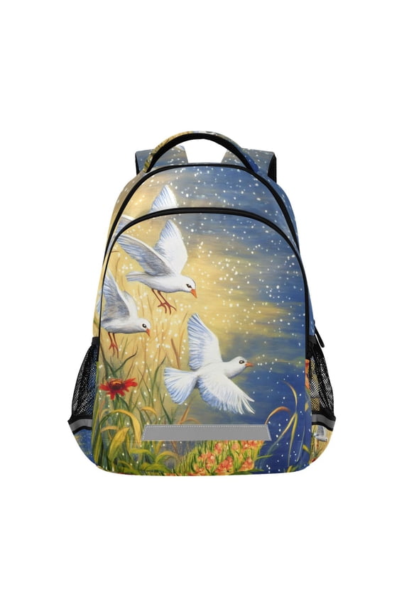 Pigeon Oil Paint Backpack Elementary School Bag Bookbag Travel Rucksack