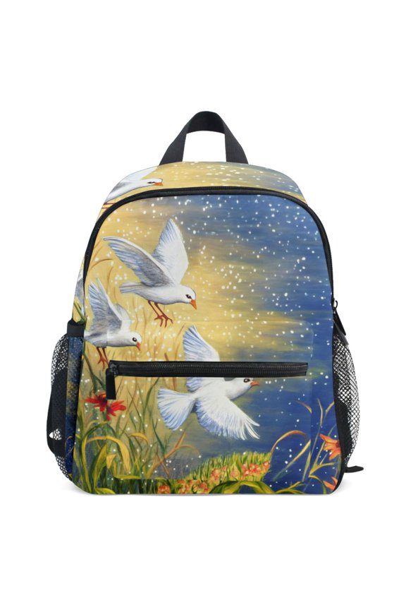 Pigeon Oil Pattern School Backpack Student Bookbag Mini Bag