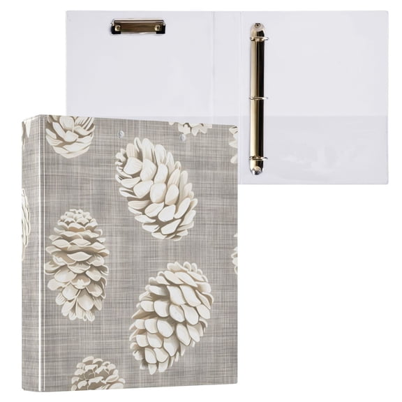 ALAZA Pinecones Artistic Hardcover 3 Ring Binder 1.5" Round Rings Interior Pockets Binders Organizer 1 Pack