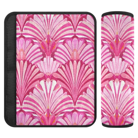 ALAZA Pink Abstract Shells Car Seat Belt Adjuster Neck Covers Shoulder Cushions Pads M