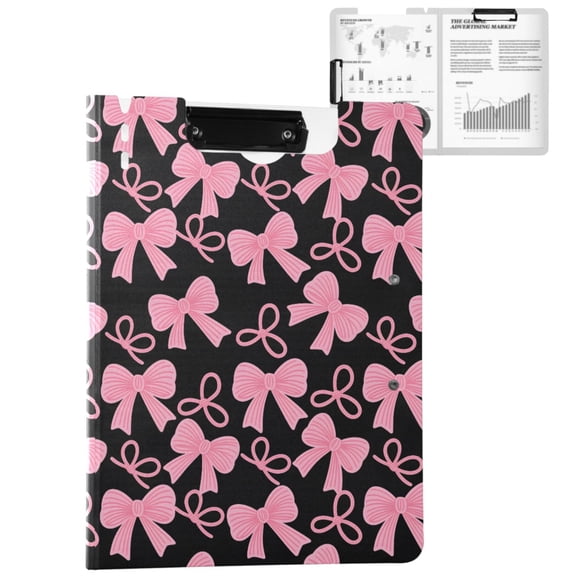 ALAZA Pink Bows A4 Foldable Clipboard 360 Degree Folder Binder