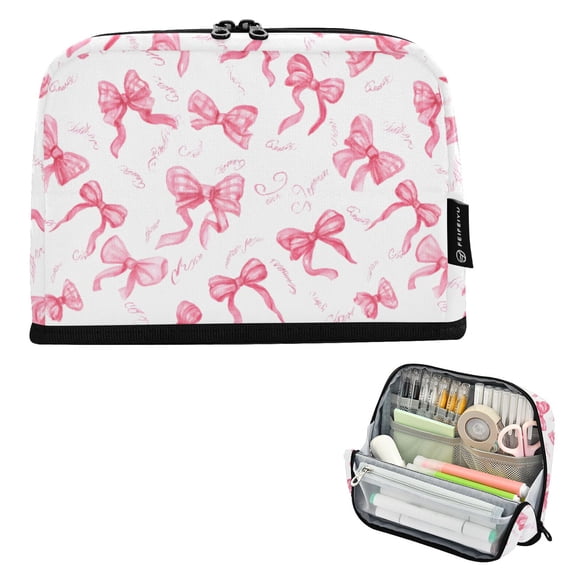 ALAZA Pink Bows Pencil Case Pen Pouch Bag Large Capacity Organizer