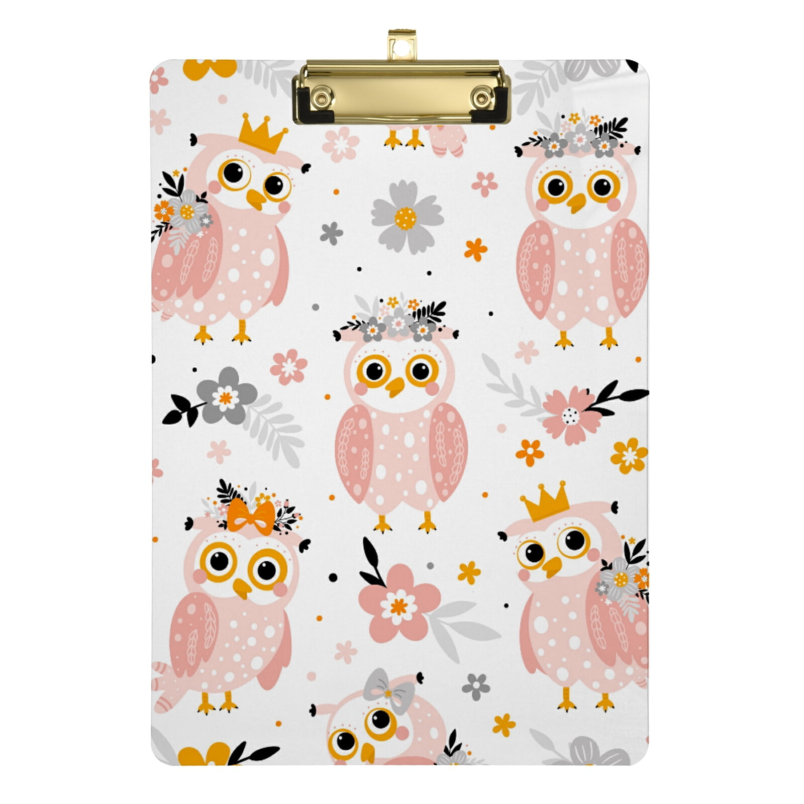 ALAZA Pink Cute Owl Print Animal Daisy Flower Clipboards for Kids ...