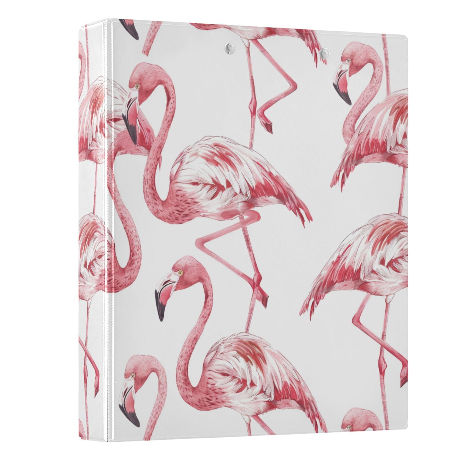 ALAZA Pink Flamingo 3 Ring Binder 1.5 Inch Three Ring Office Binders w/ clipboard & 3 pockets, Hold 200 Sheets, 1 pc