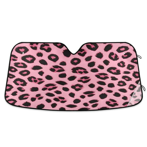 ALAZA Pink Leopard Windshield Sun Shade Car Foldable Visor Block UV Rays Protector 57"x31.5"