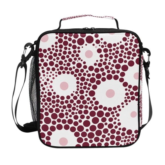 ALAZA Pink Polka Dots Lunch Box Insulated Lunch Bag Reusable Thermal Cooler Tote School Picnic