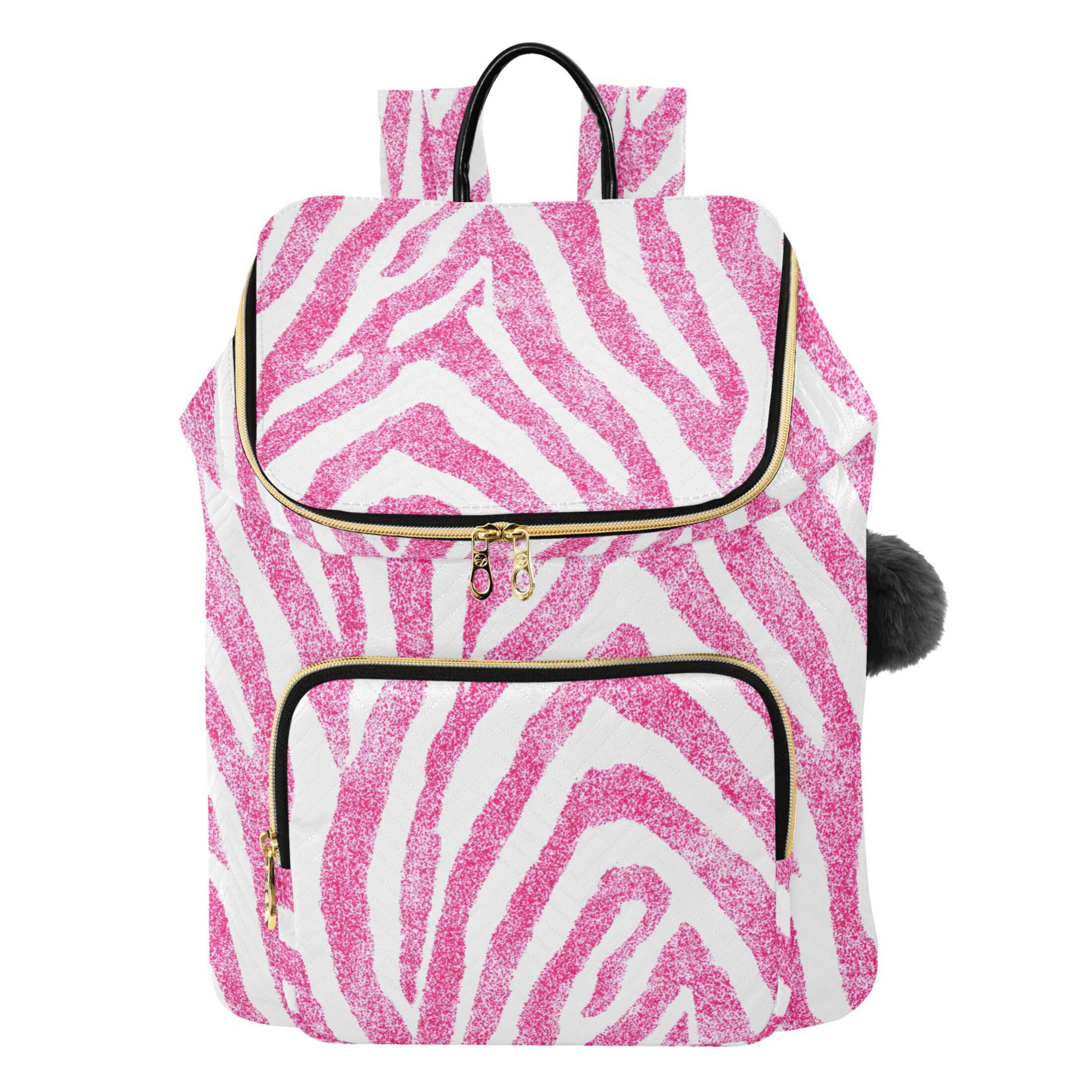 ALAZA Pink Zebras Pattern Travel Backpack Laptop Bag Large Capacity Daypack