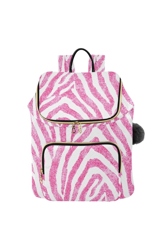 Pink Zebras Pattern Travel Backpack Laptop Bag Large Capacity Daypack