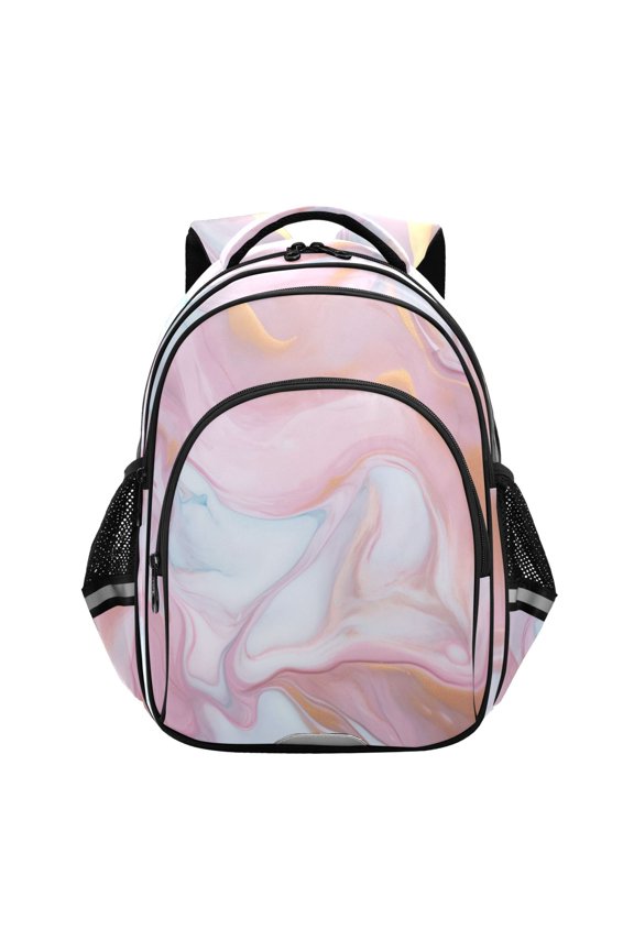 Pink and Gold Marble School Backpack Elementary Bag Bookbag Travel Rucksack