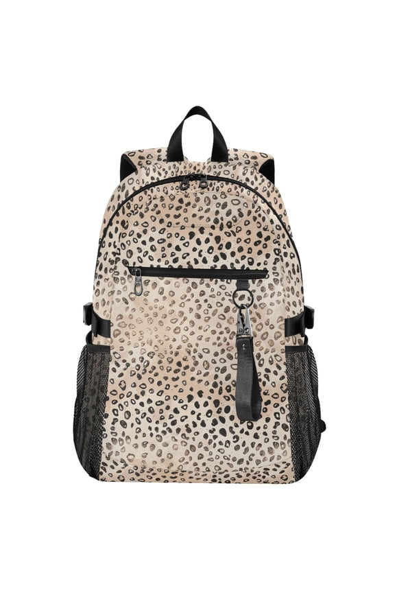 Plain Cheetah Glitter Pattern School Backpack Travel Laptop Bag College Bookbag Casual Daypack for Women Men