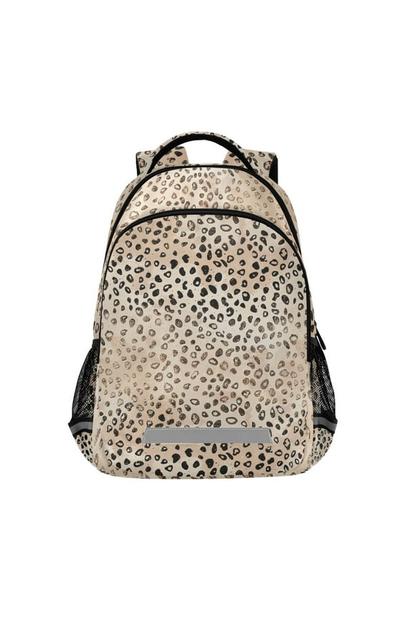 Plain Cheetah Glitter Print Backpack Elementary School Bag Bookbag Travel Rucksack