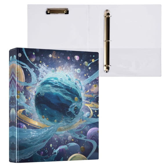 ALAZA Planet Abstract Universe Hardcover 3 Ring Binder 1.5" D-Rings with Interior Pockets Binders School 1 PC