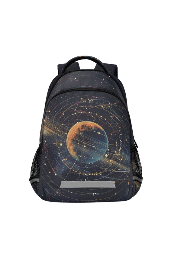 Planet Space Stars Backpack Elementary School Bag Bookbag Travel Rucksack