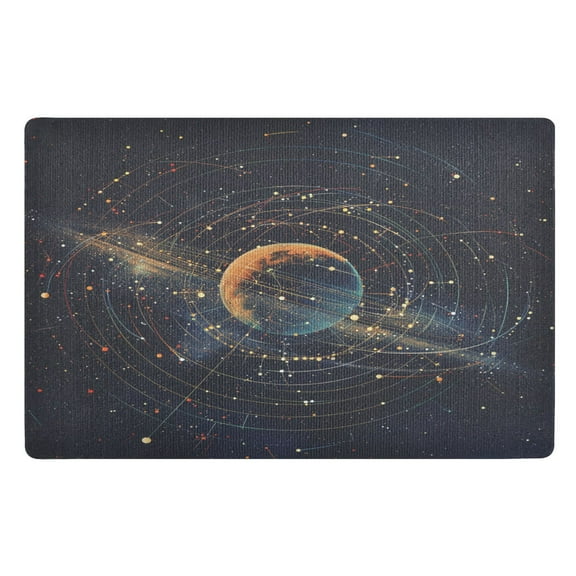 ALAZA Planet Space Stars Door Mats Outdoor Indoor Entrance Low Profile Floor Rugs 32"x20" Carpet