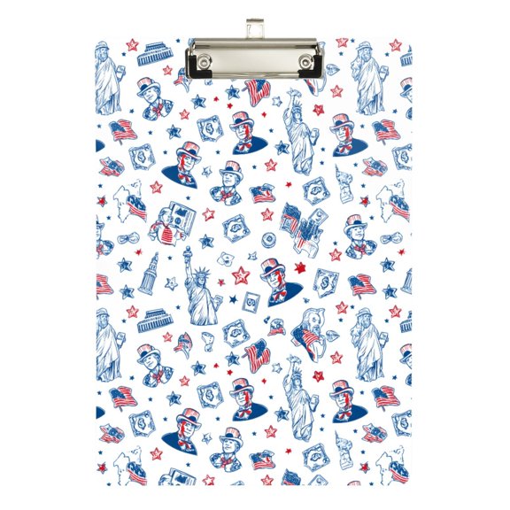 ALAZA Plastic Clipboard A4 Letter Size Decorative Clipboards for Students Women Men 9" x 12.5" American Elements