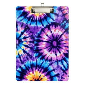 ALAZA Plastic Clipboard A4 Letter Size Decorative Clipboards for Students Women Men 9" x 12.5" Art Tie Dye Purple