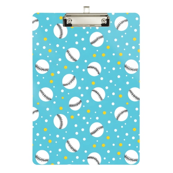 ALAZA Plastic Clipboard A4 Letter Size Decorative Clipboards for Students Women Men 9" x 12.5" Baseball Polka Dots