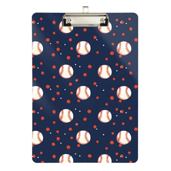 ALAZA Plastic Clipboard A4 Letter Size Decorative Clipboards for Students Women Men 9" x 12.5" Baseball and Dots