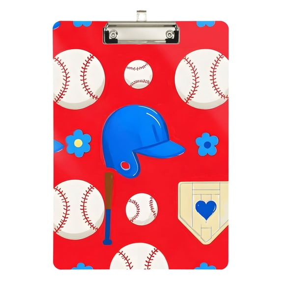 ALAZA Plastic Clipboard A4 Letter Size Decorative Clipboards for Students Women Men 9" x 12.5" Baseball