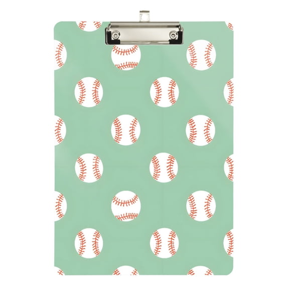 ALAZA Plastic Clipboard A4 Letter Size Decorative Clipboards for Students Women Men 9" x 12.5" Baseballs-z1