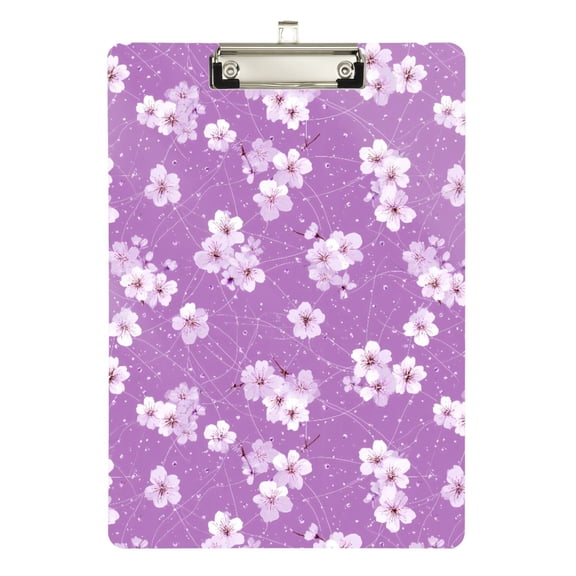 ALAZA Plastic Clipboard A4 Letter Size Decorative Clipboards for Students Women Men 9" x 12.5" Cherry Blossom
