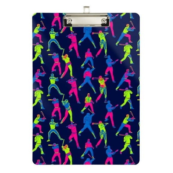 ALAZA Plastic Clipboard A4 Letter Size Decorative Clipboards for Students Women Men 9" x 12.5" Cool Baseball Players