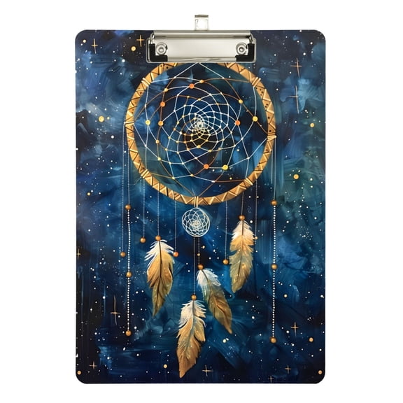 ALAZA Plastic Clipboard A4 Letter Size Decorative Clipboards for Students Women Men 9" x 12.5" Dream Catcher Starry