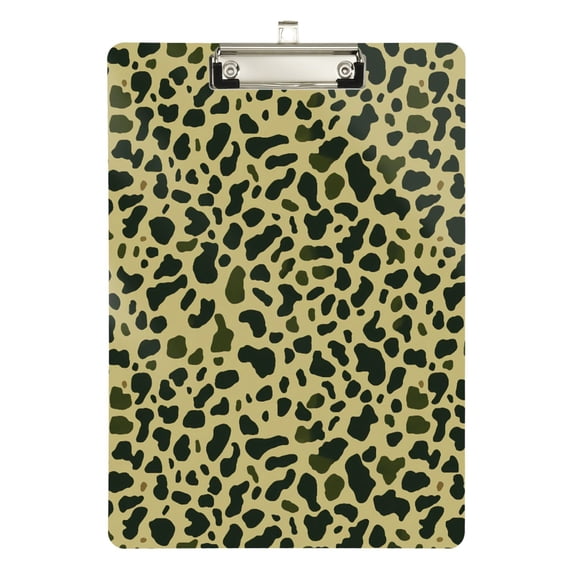 ALAZA Plastic Clipboard A4 Letter Size Decorative Clipboards for Students Women Men 9" x 12.5" Leopard Camouflage