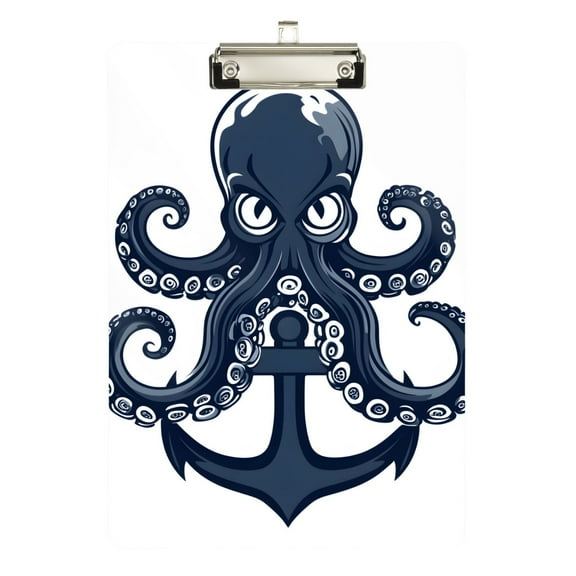 ALAZA Plastic Clipboard A4 Letter Size Decorative Clipboards for Students Women Men 9" x 12.5" Octopus