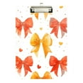 thumbnail image 1 of ALAZA Plastic Clipboard A4 Letter Size Decorative Clipboards for Students Women Men 9" x 12.5" Orange Bows, 1 of 6