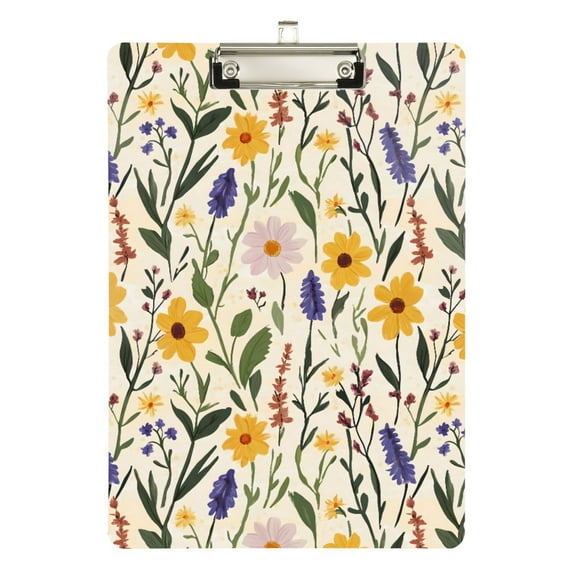 ALAZA Plastic Clipboard A4 Letter Size Decorative Clipboards for Students Women Men 9" x 12.5" Retro Floral-a5