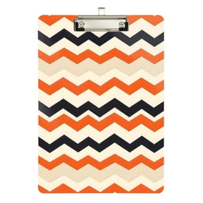 ALAZA Plastic Clipboard A4 Letter Size Decorative Clipboards for Students Women Men 9" x 12.5" Retro Zigzag