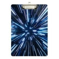 thumbnail image 1 of ALAZA Plastic Clipboard A4 Letter Size Decorative Clipboards for Students Women Men 9" x 12.5" Space Light Blue Neon Stripes, 1 of 6