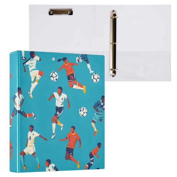 ALAZA Play Soccer Football Hardcover 3 Ring Binder 1.5" Round Rings Interior Pockets Binders Organizer 1 Pack