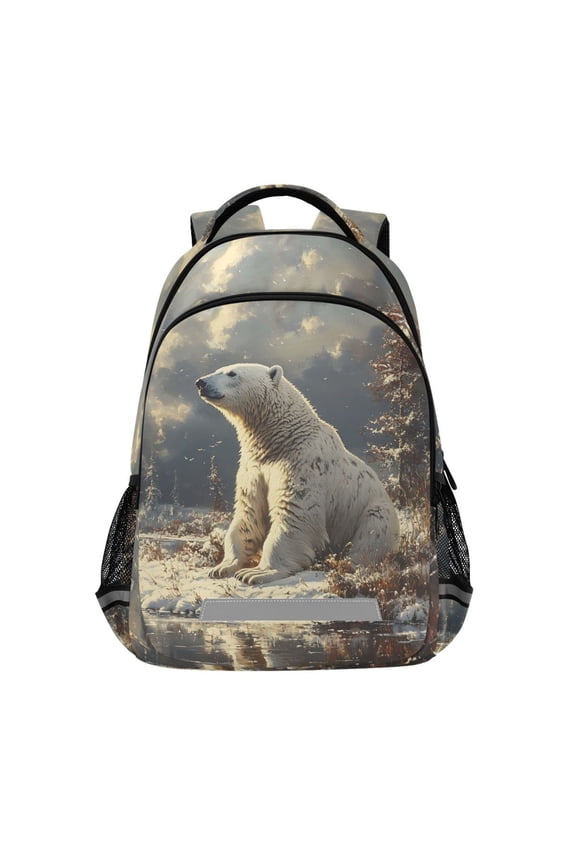 Polar Bear Backpack Elementary School Bag Bookbag Travel Rucksack