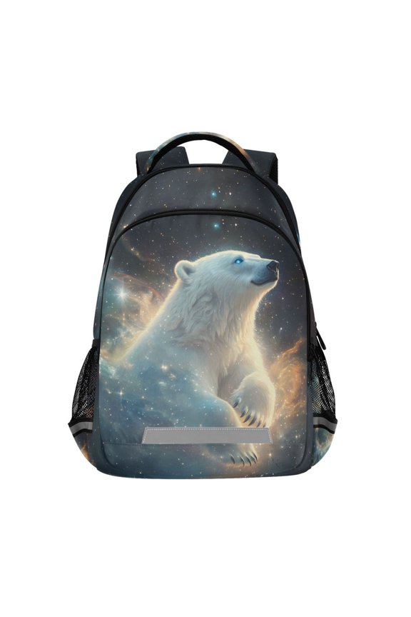 Polar Bear Starry Night Backpack Elementary School Bag Bookbag Travel Rucksack
