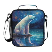ALAZA Polar Bear in Night Lunch Box Insulated Lunch Bag Reusable Thermal Cooler Tote School Picnic