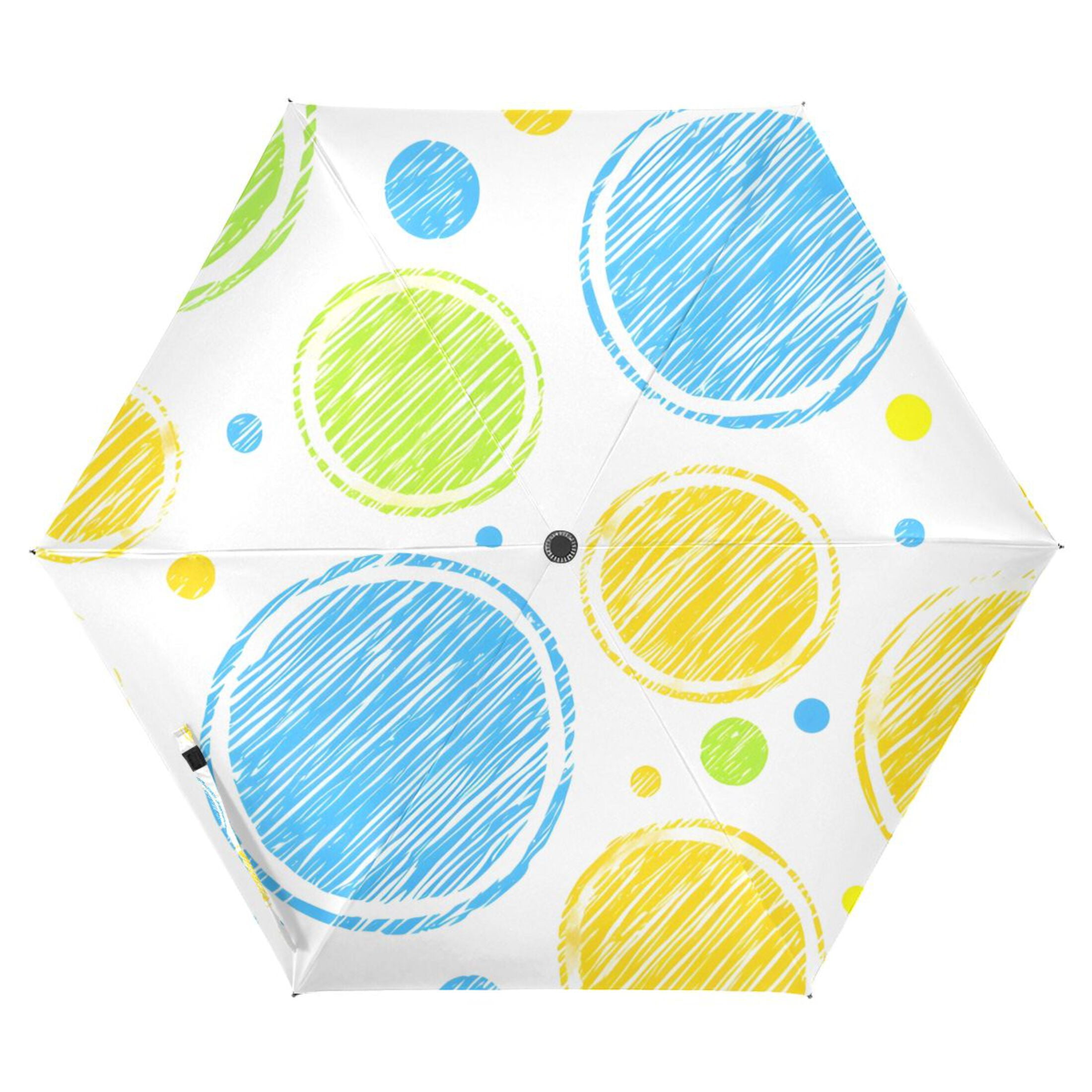 ALAZA Polka Dots UPF 50+ Compact Folding Umbrella for Rain Travel Umbrella Packable