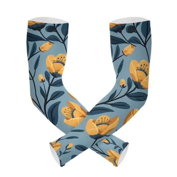 ALAZA Poppy Floral Pattern UV Sun Protection Arm Sleeves UPF 50+ Compression Cooling Sleeve 1 Pair