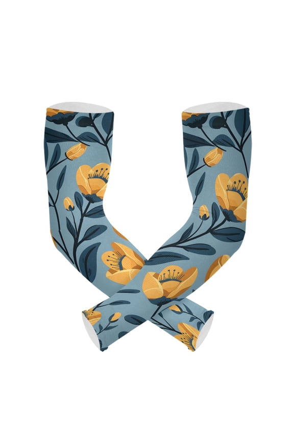Poppy Floral Pattern UV Sun Protection Arm Sleeves UPF 50+ Compression Cooling Sleeve 1 Pair