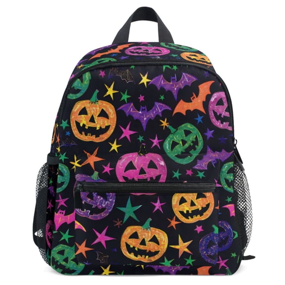 ALAZA Pumpkins Glitter Stars Bats Pattern School Backpack Student Bookbag Mini Bag
