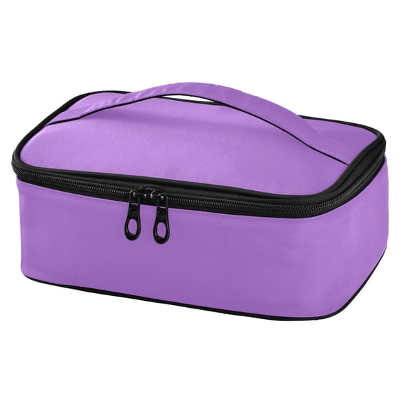 ALAZA Purple Background Lunch Box Insulated Cooler Tote Bag Reusable School Picnic Travel Office